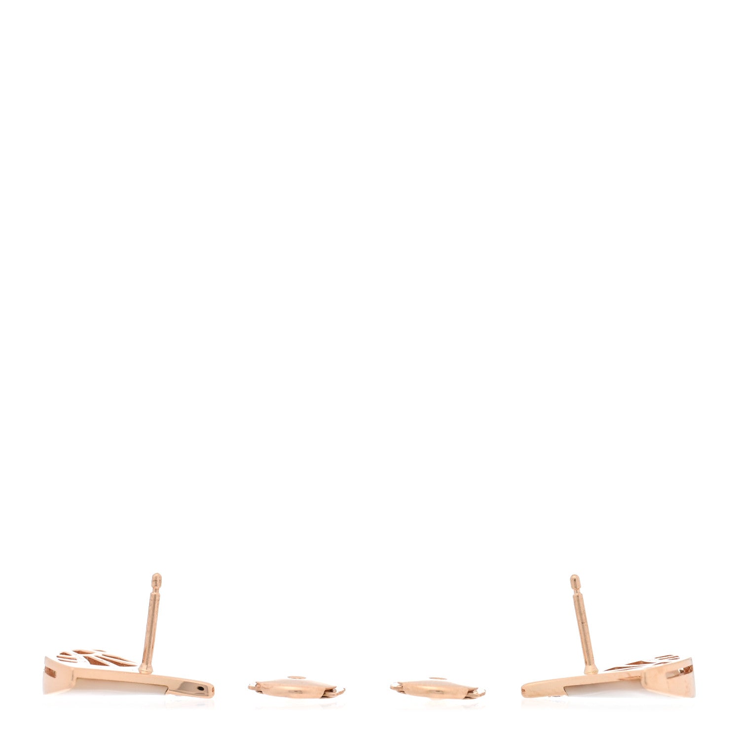 Bulgari 18K Rose Gold Diamond Mother of Pearl Divas' Dream Stud Earrings 3 of 4