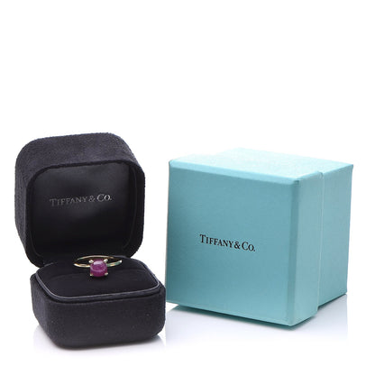 Tiffany 18K Yellow Gold Pink Tourmaline 7mm Paloma Picasso Sugar Stacks Ring 56 7.5 6 of 6