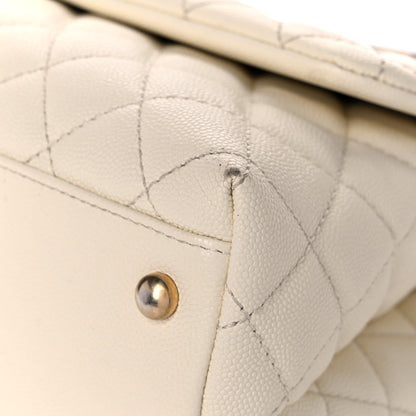 Chanel Caviar Elaphe Quilted Small Coco Handle Flap Ivory 9 of 15