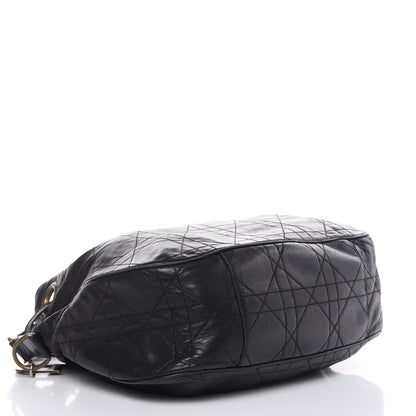 Christian Dior Lambskin Cannage Drawstring Bag Black 4 of 18