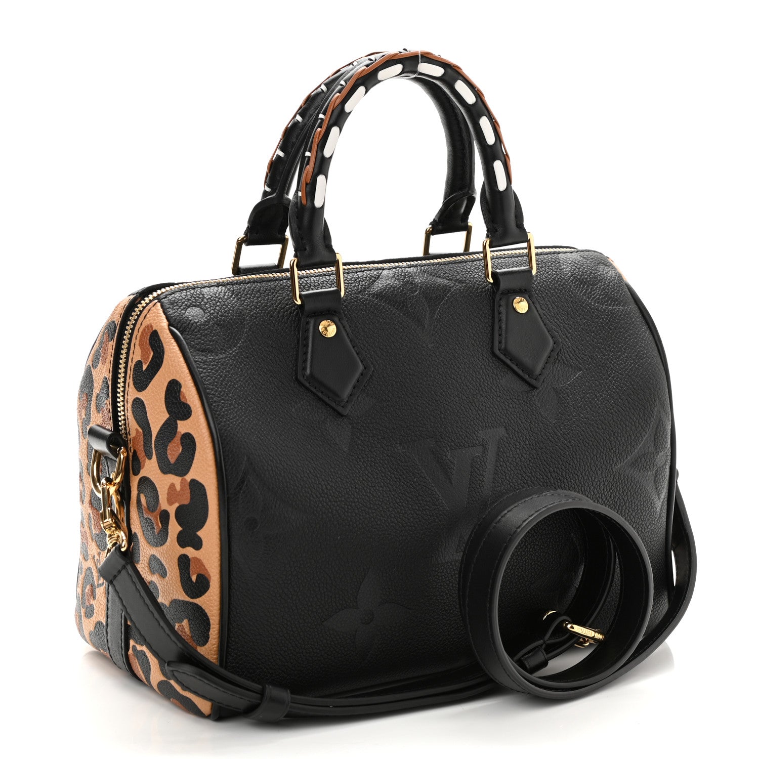 Louis Vuitton Empreinte Monogram Giant Wild At Heart Speedy Bandouliere 25 Black 3 of 9