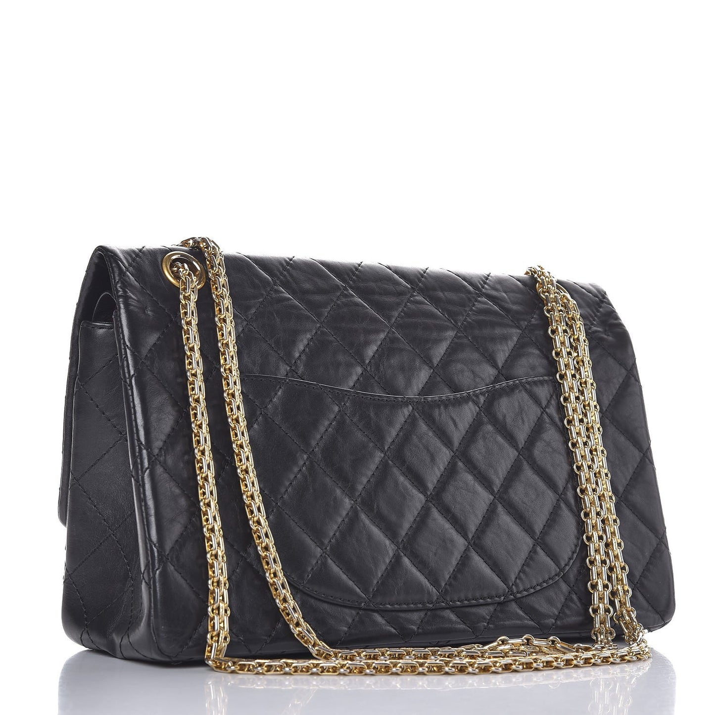 Aged Calfskin Quilted 2.55 Reissue 226 Flap Black