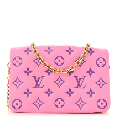 Louis Vuitton Lambskin Embossed Monogram Vuittamins Pochette Coussin Rose Violet 1 of 13