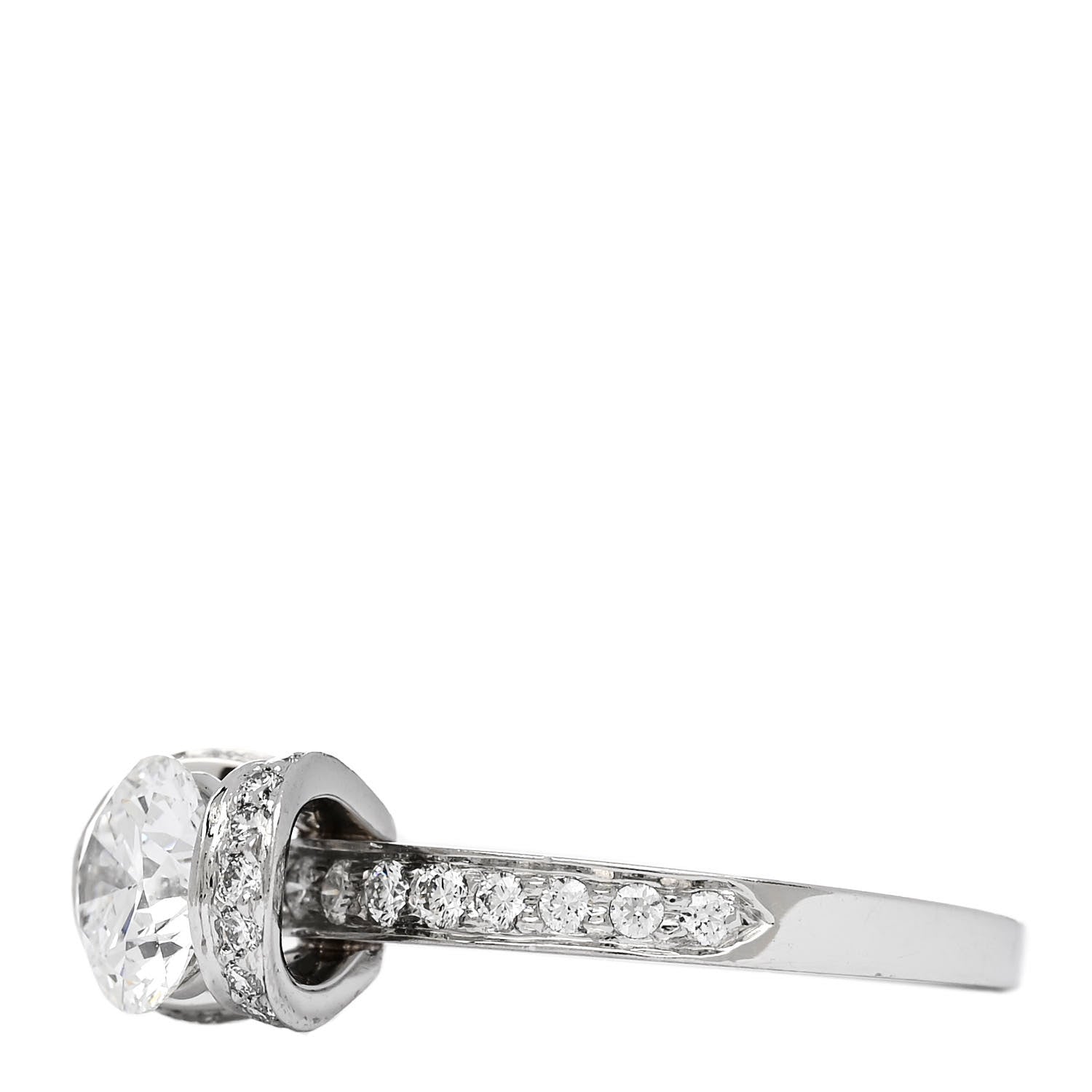 Tiffany Platinum Diamond 1.11ct Ribbon Engagement Ring 52 6 3 of 7