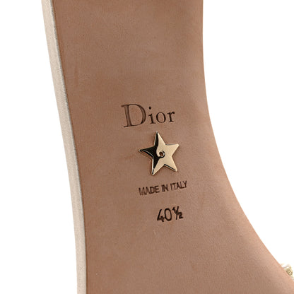 Christian Dior Metallic Satin Embroidered Dway 35mm Slide Sandals 40.5 Pale Gold 8 of 10