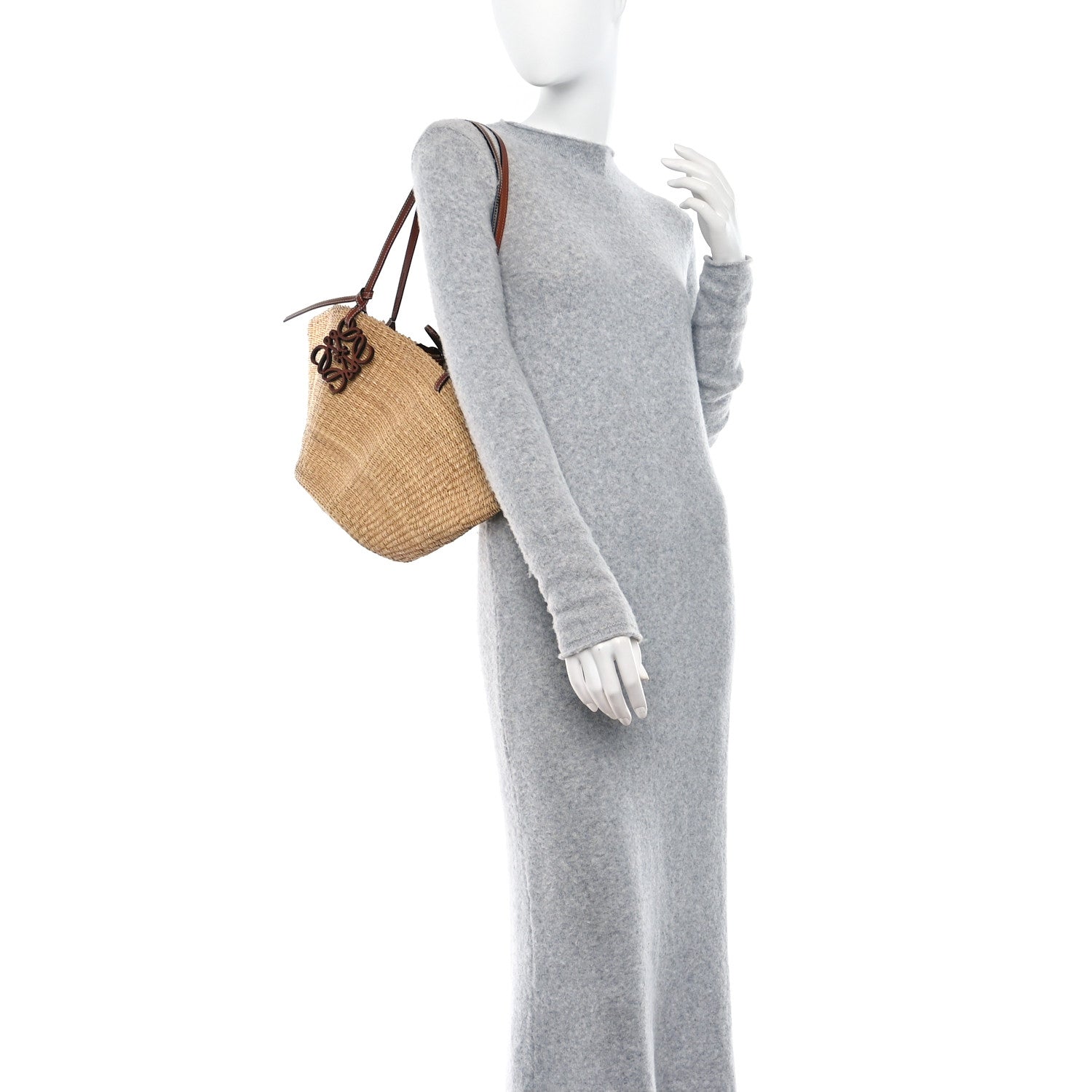 Loewe Calfskin Raffia Paulas Ibiza Small Basket Tote Bag Natural Tan 2 of 9
