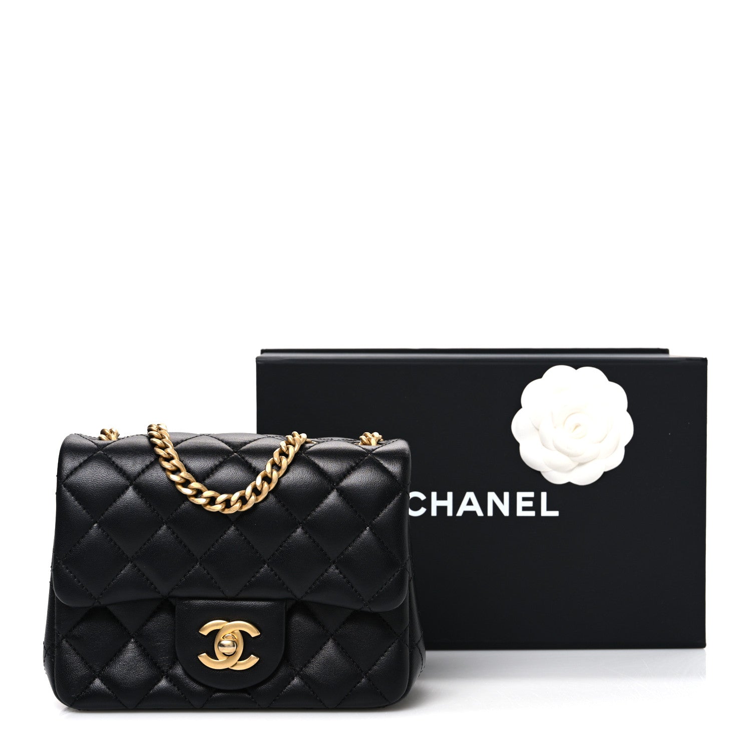 Chanel Lambskin Quilted Mini Sweet Camellia Flap Black 11 of 11