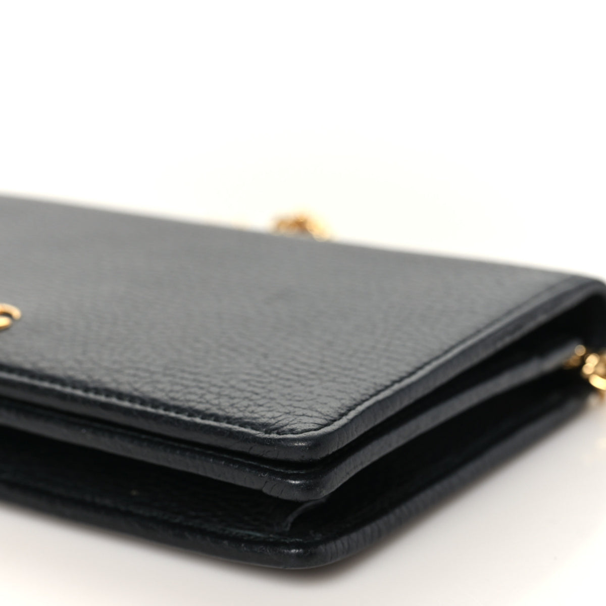 Gucci Calfskin Mini GG Marmont Chain Wallet Black 9 of 10