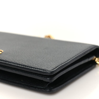 Gucci Calfskin Mini GG Marmont Chain Wallet Black 9 of 10