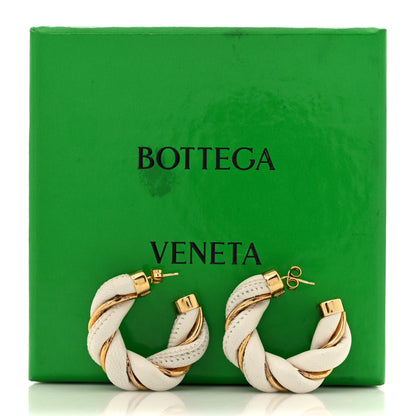 Bottega Veneta Sterling Silver Nappa Twist Hoop Earrings Gold 6 of 6