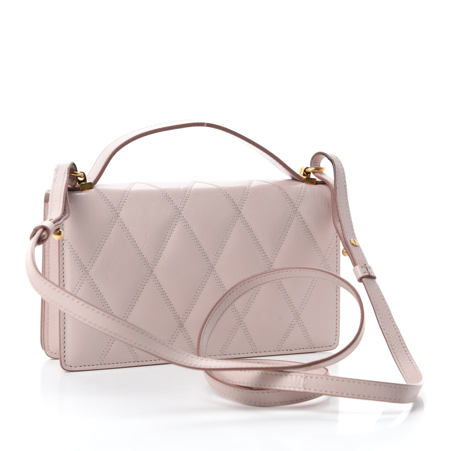 Givenchy Goatskin Quilted GV3 Strap Wallet Pale Pink 3 of 11