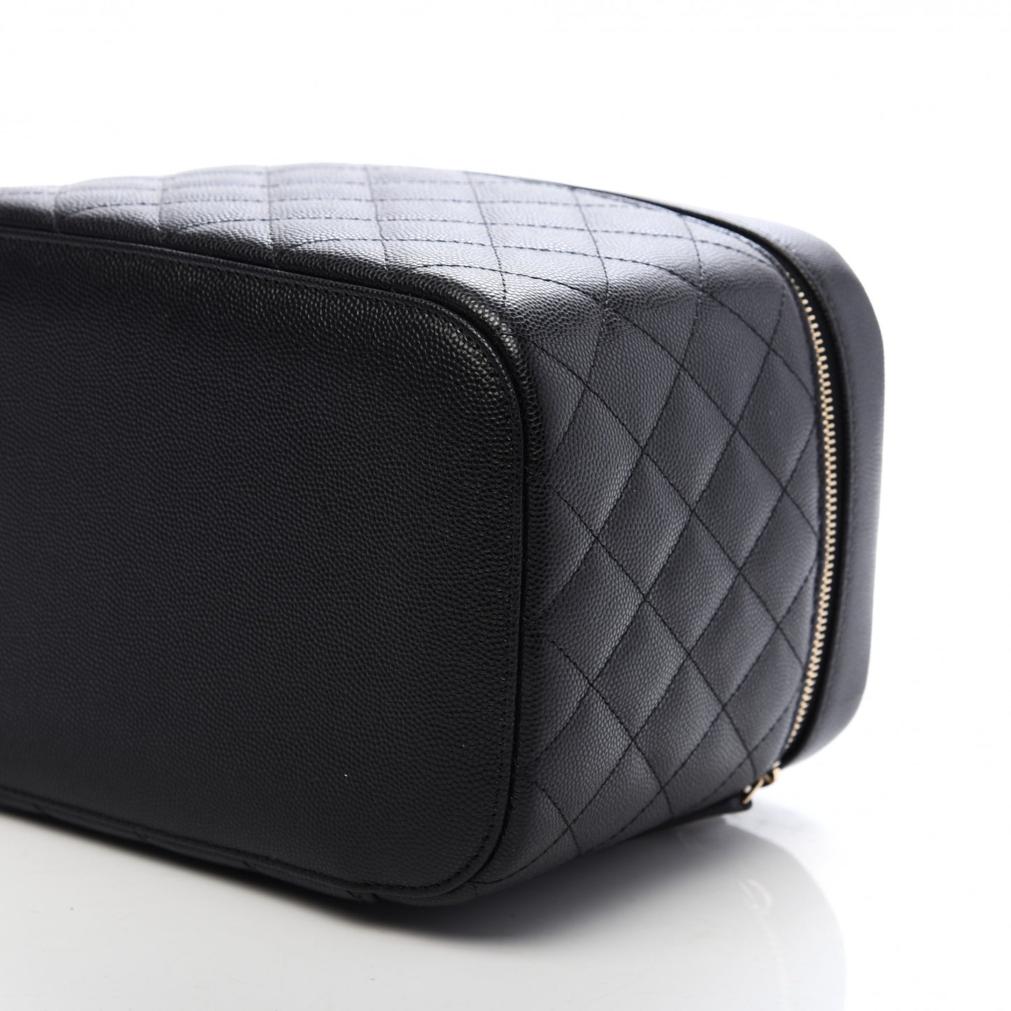 Caviar Quilted Large Vanity Pouch Black
