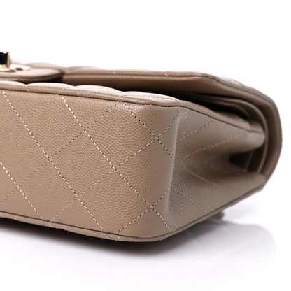 Chanel Caviar Quilted Medium Double Flap Dark Beige 9 of 10