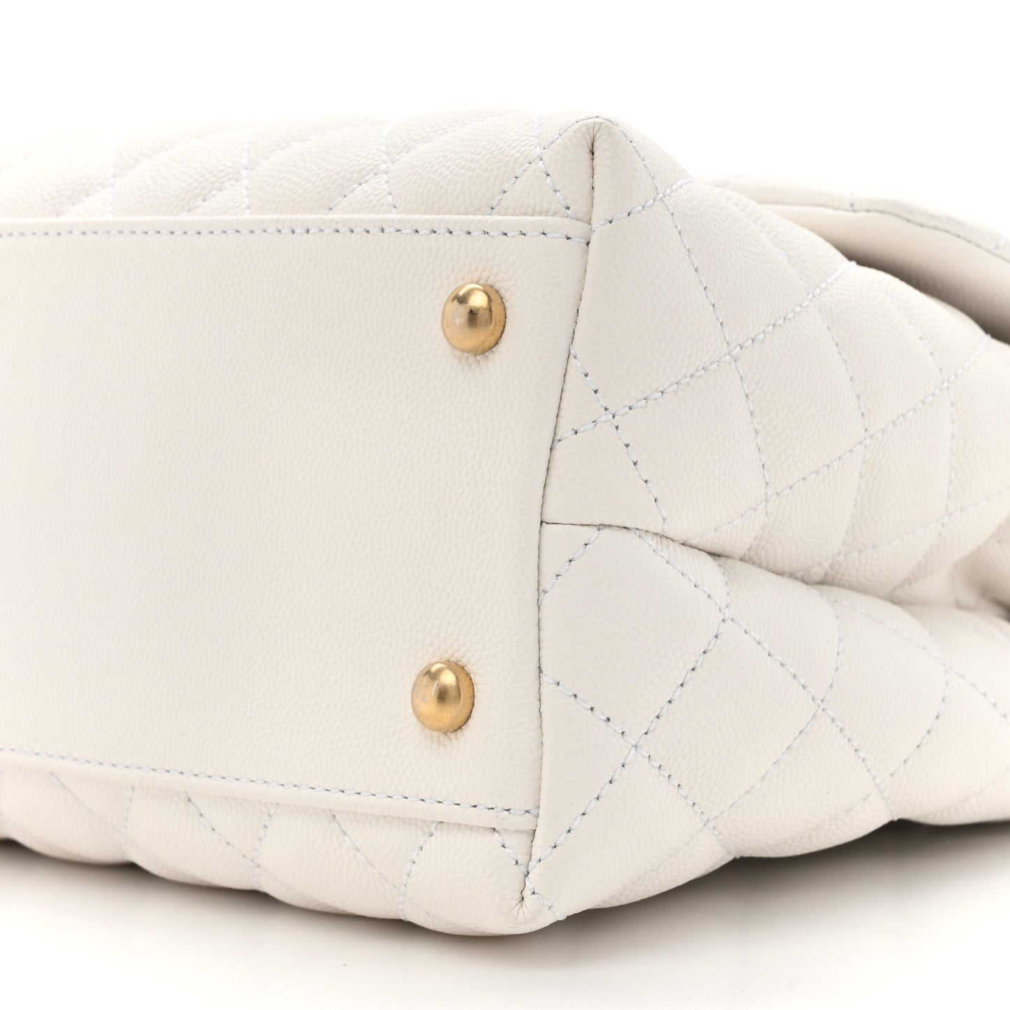 Caviar Lizard Quilted Medium Coco Handle Flap Ivory