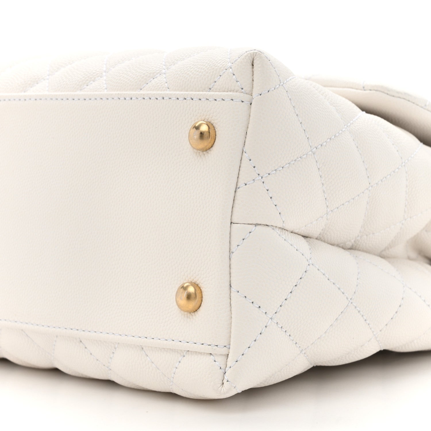 Chanel Caviar Lizard Quilted Medium Coco Handle Flap Ivory 8 of 9