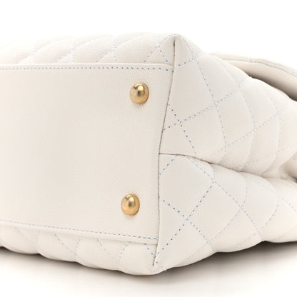Chanel Caviar Lizard Quilted Medium Coco Handle Flap Ivory 8 of 9
