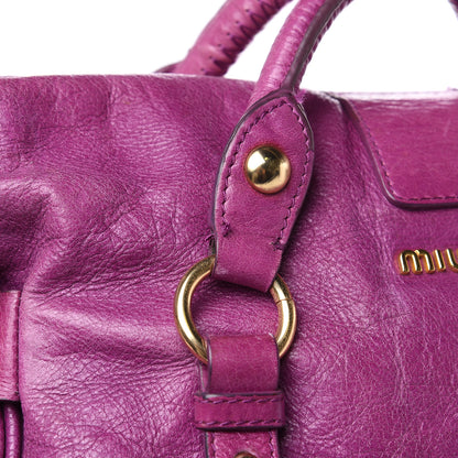 Miu Miu Vitello Lux Medium Bow Bag Fuchsia 3 of 16