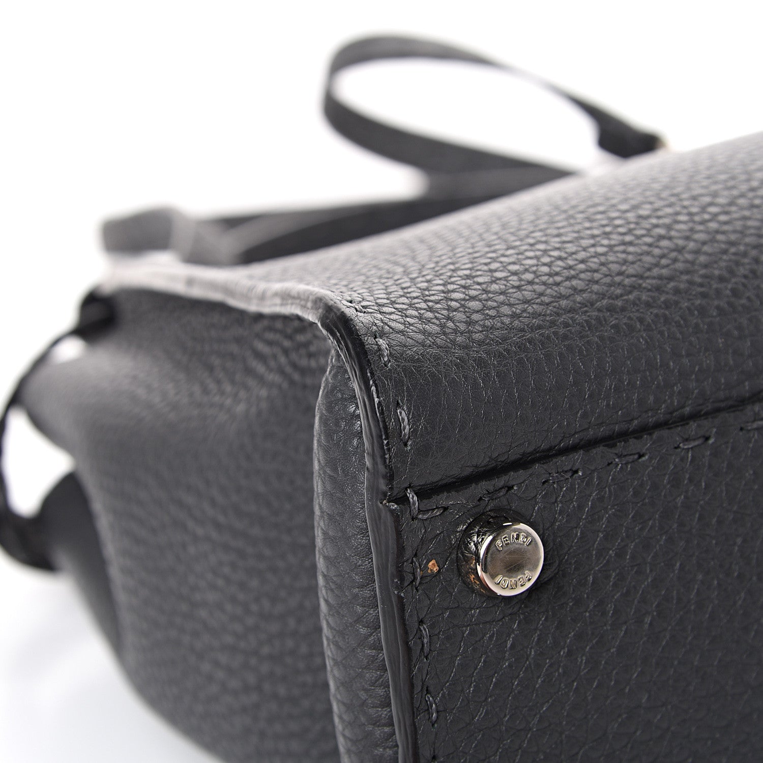 Fendi Cuoio Romano Selleria Bi-Color Medium Peekaboo Iconic Satchel Asfalto Latte 13 of 14