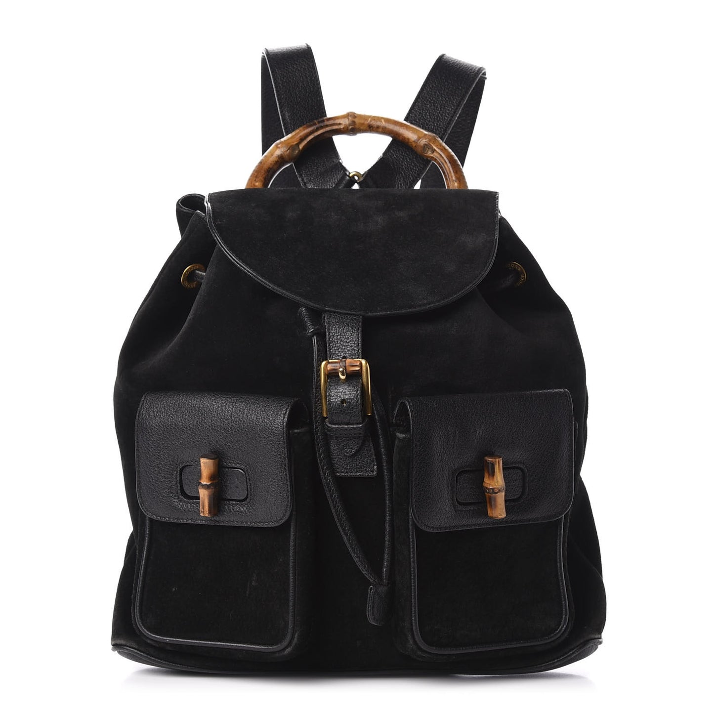 Suede Bamboo Backpack Black