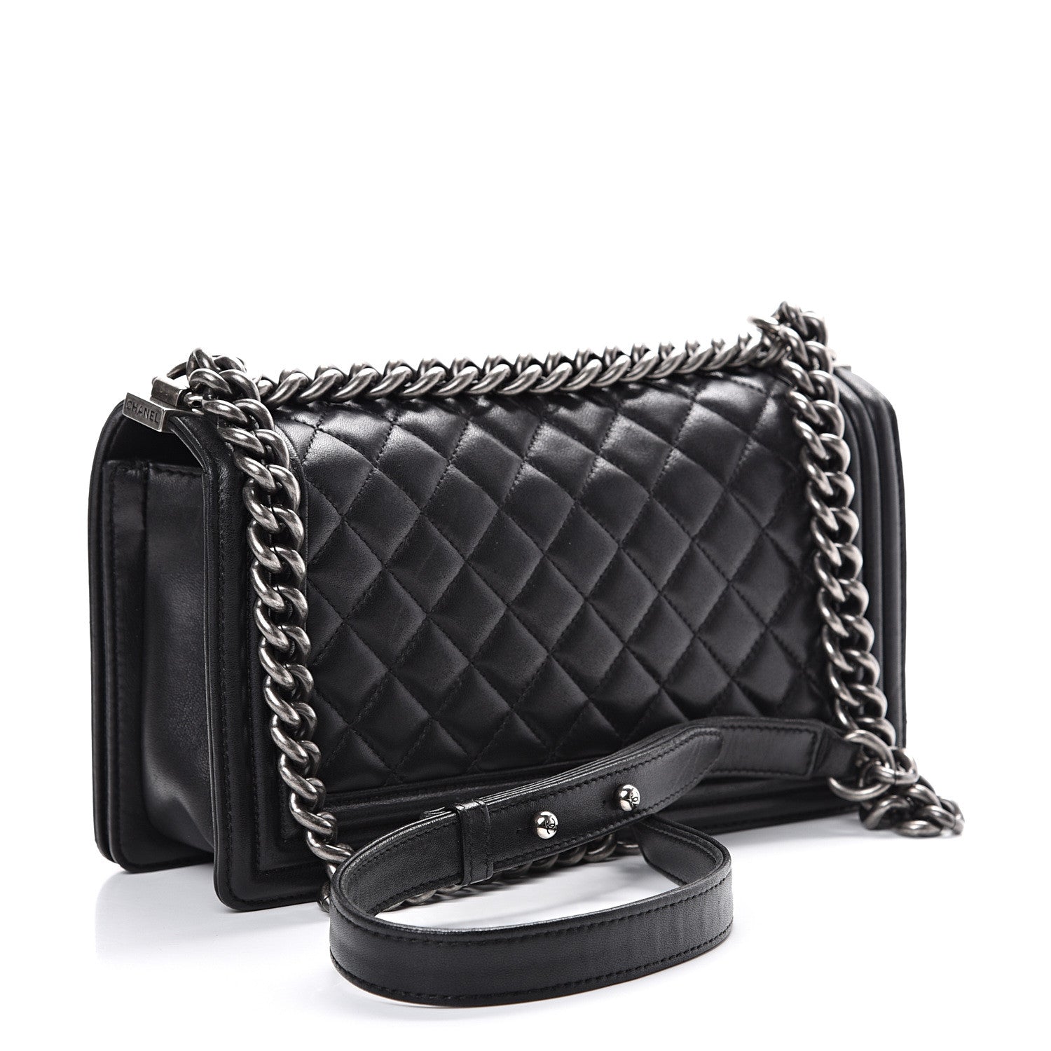 Chanel Lambskin Quilted Medium Boy Flap Black 2 of 15