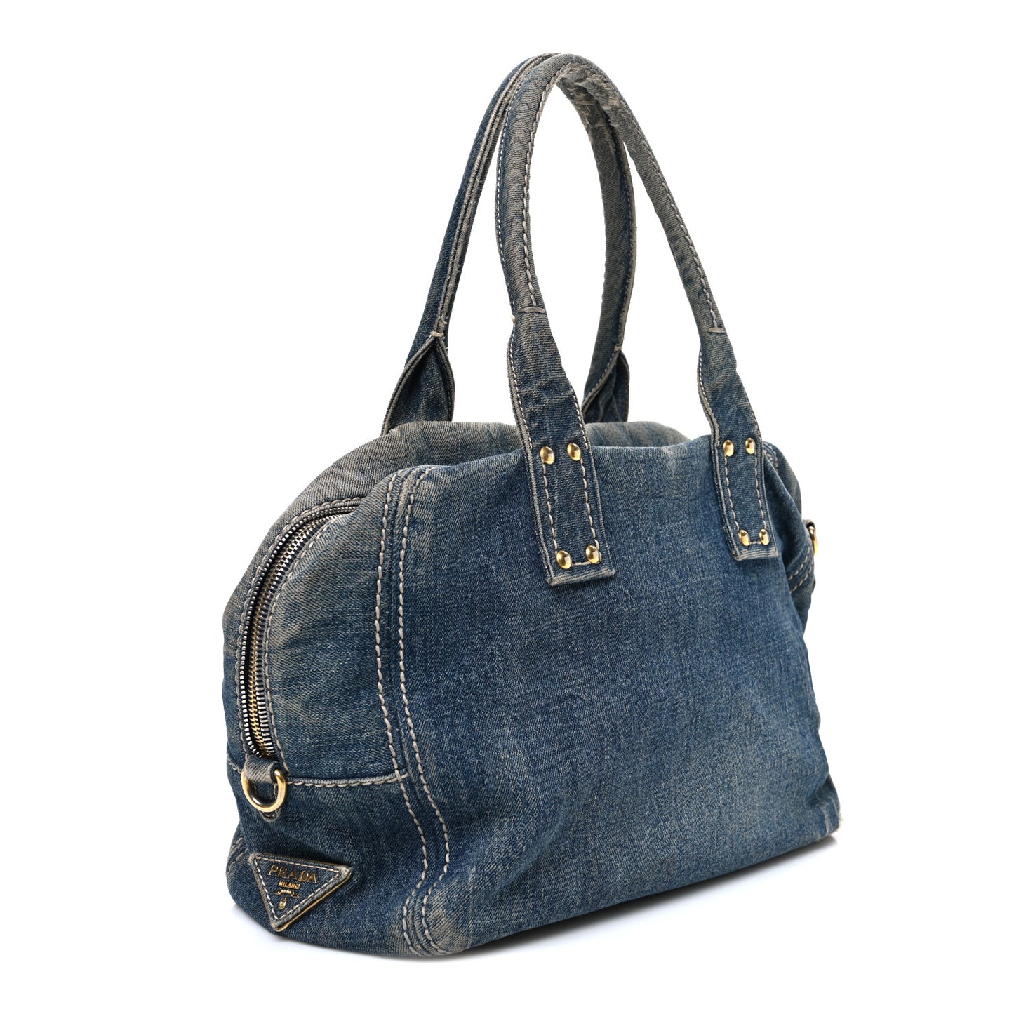 Denim Canapa Logo Shoulder Bag