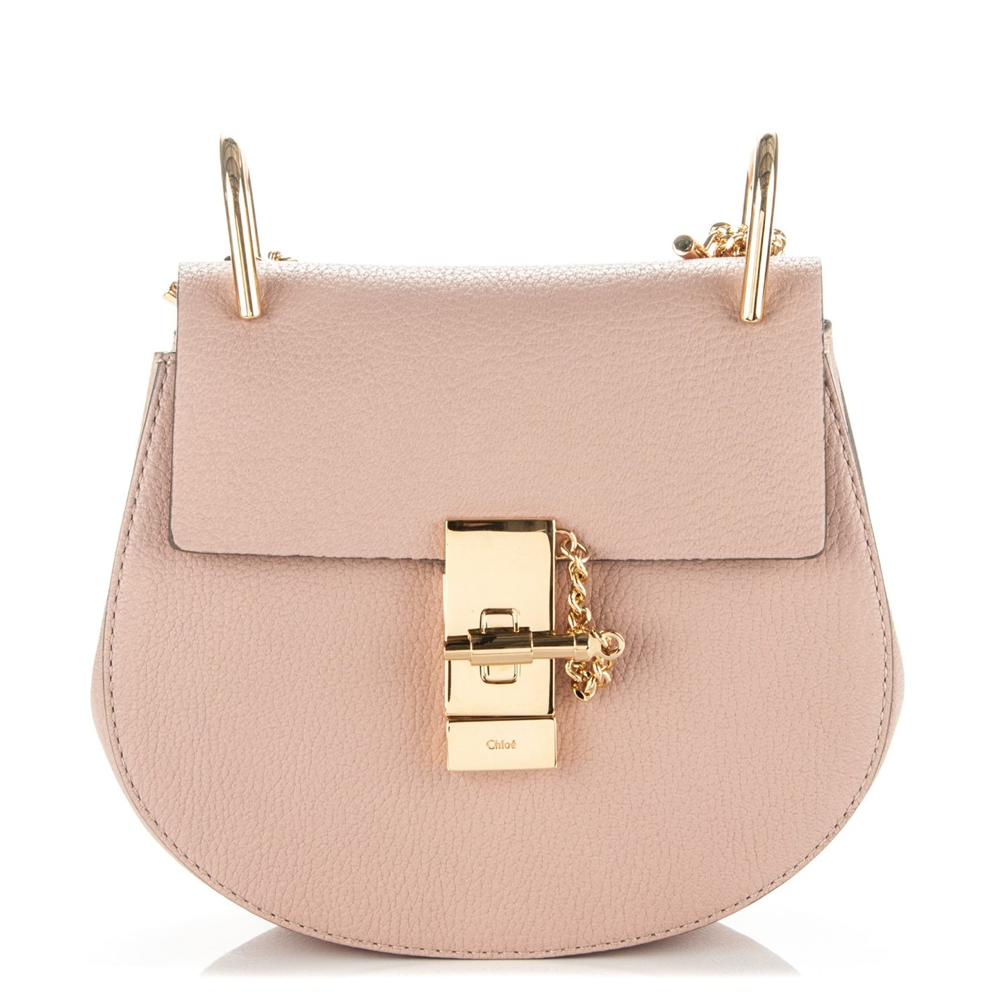 Grained Lambskin Mini Drew Shoulder Bag Cement Pink
