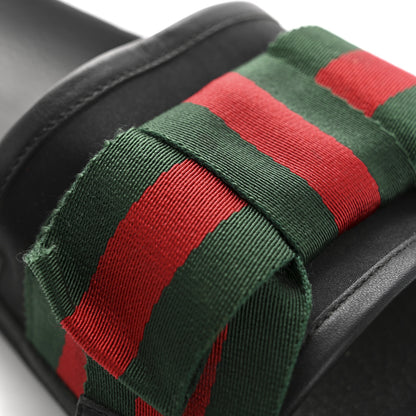 Gucci Satin Web Bow Slide Sandals Black 10 of 10