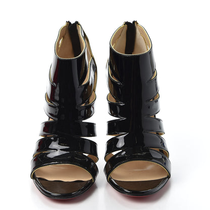 Christian Louboutin Patent Beauty K 100 Cage Sandals 38 Black 3 of 10
