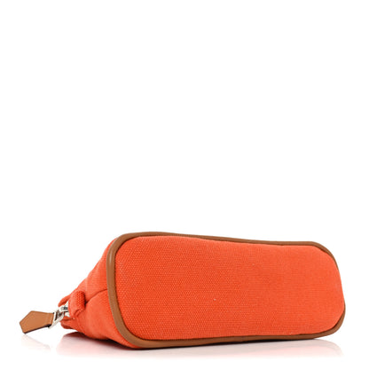 Hermes Cotton Canvas Mini Mini Bolide Travel Cosmetic Pouch Feu 4 of 8