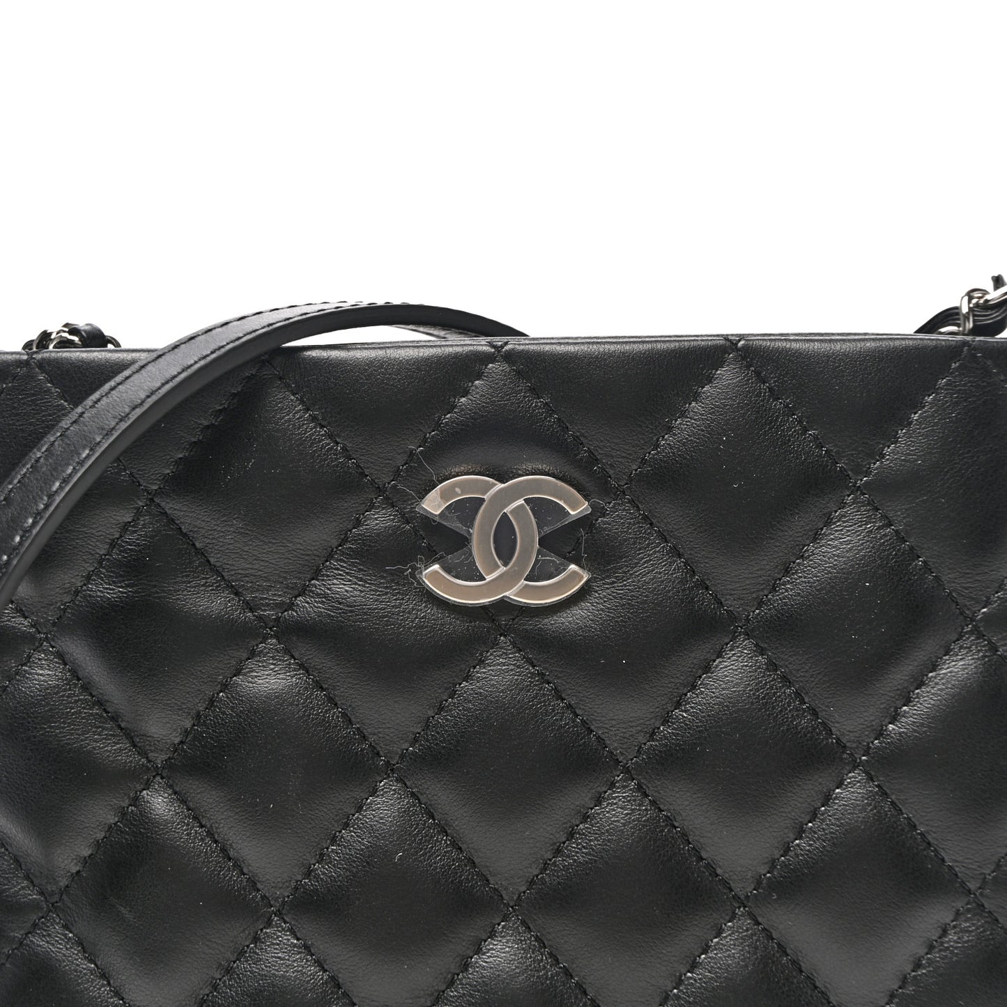 Lambskin Quilted Crossbody Bag Black