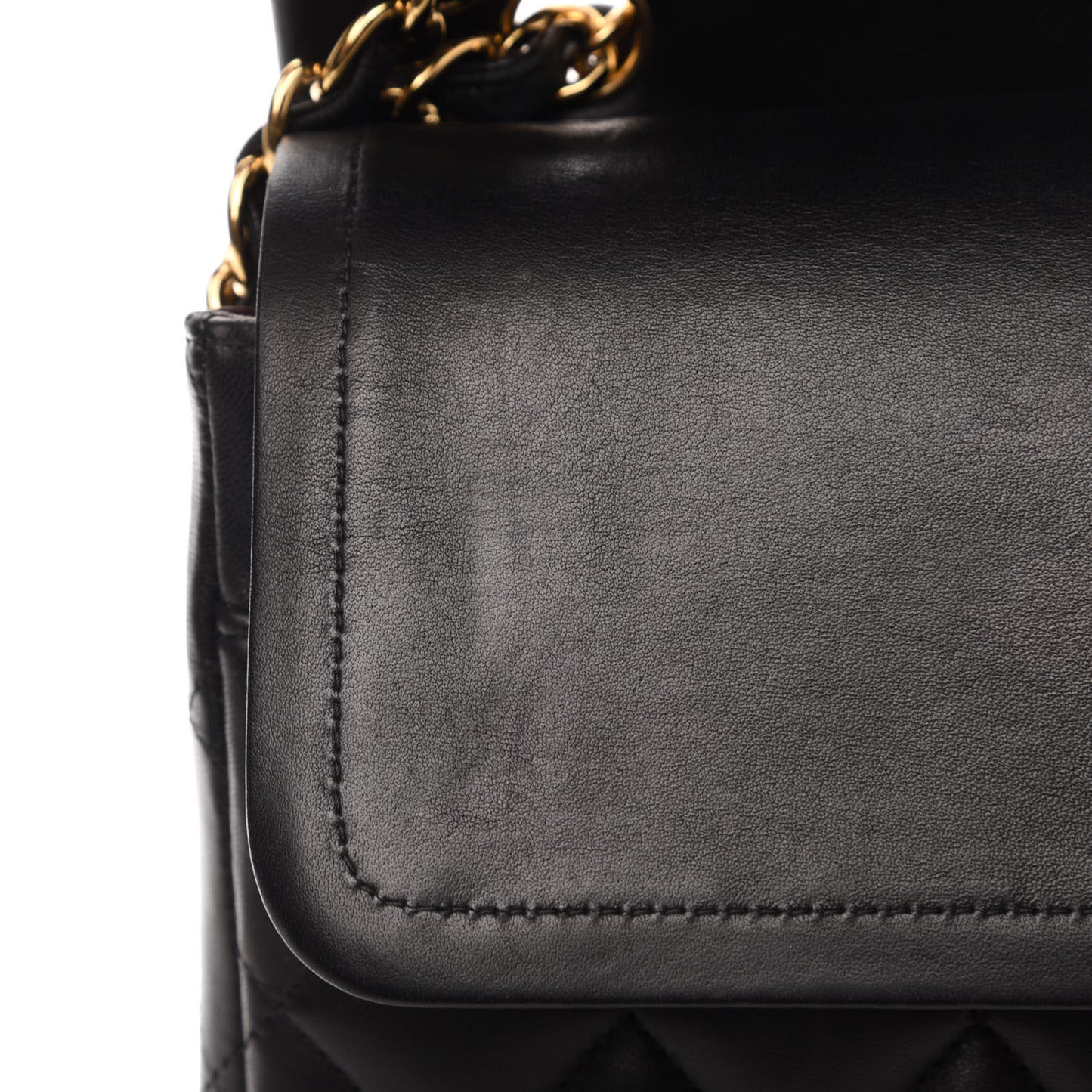 Lambskin Quilted Maxi Double Flap Black