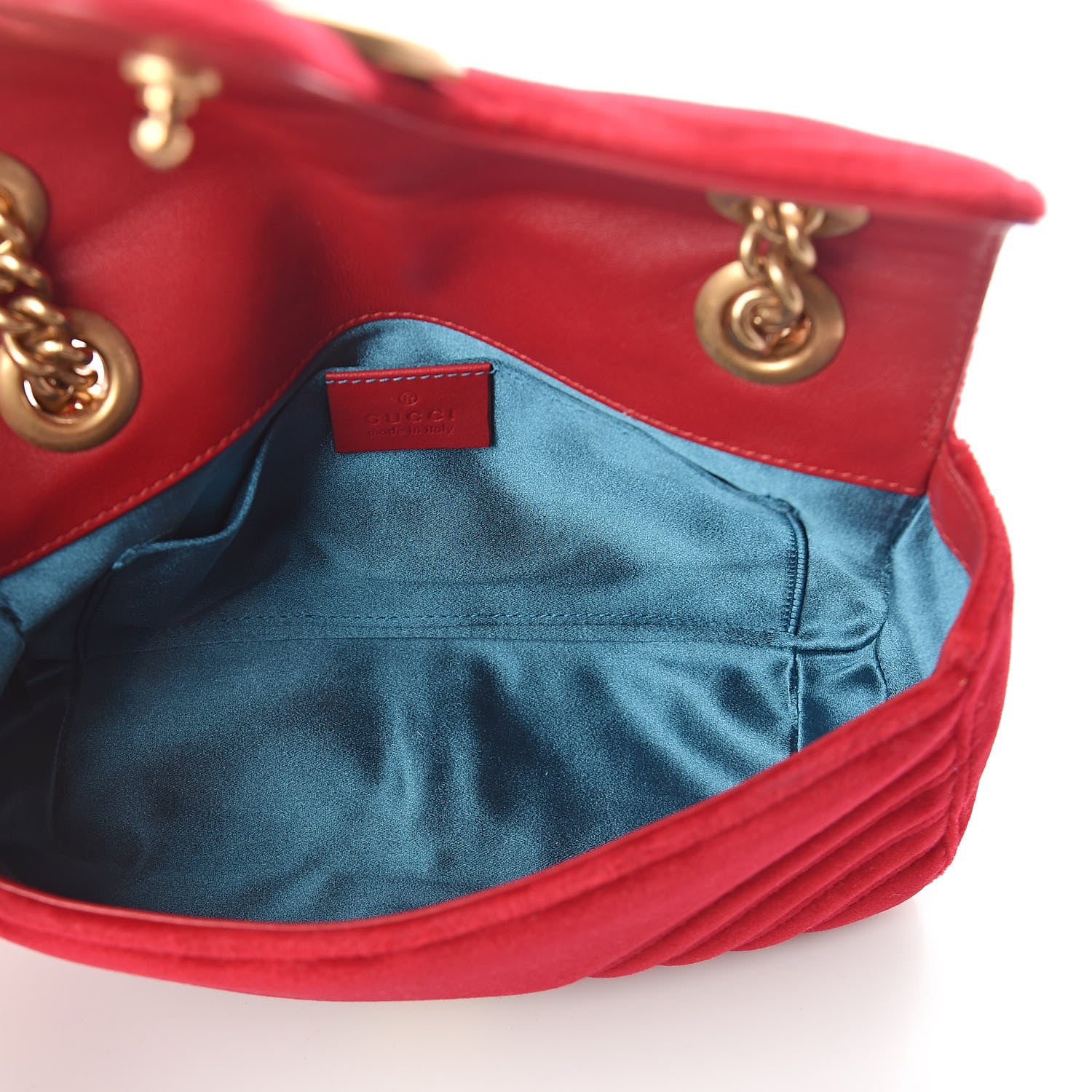Gucci Velvet Matelasse Mini GG Marmont Shoulder Bag Hibiscus Red 5 of 9