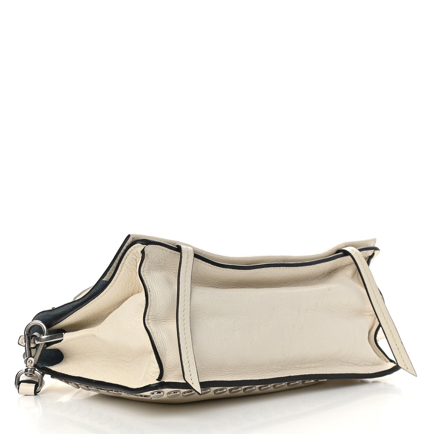 Prada Glace Calf Studded Etiquette Flap Bianco Astra 4 of 12