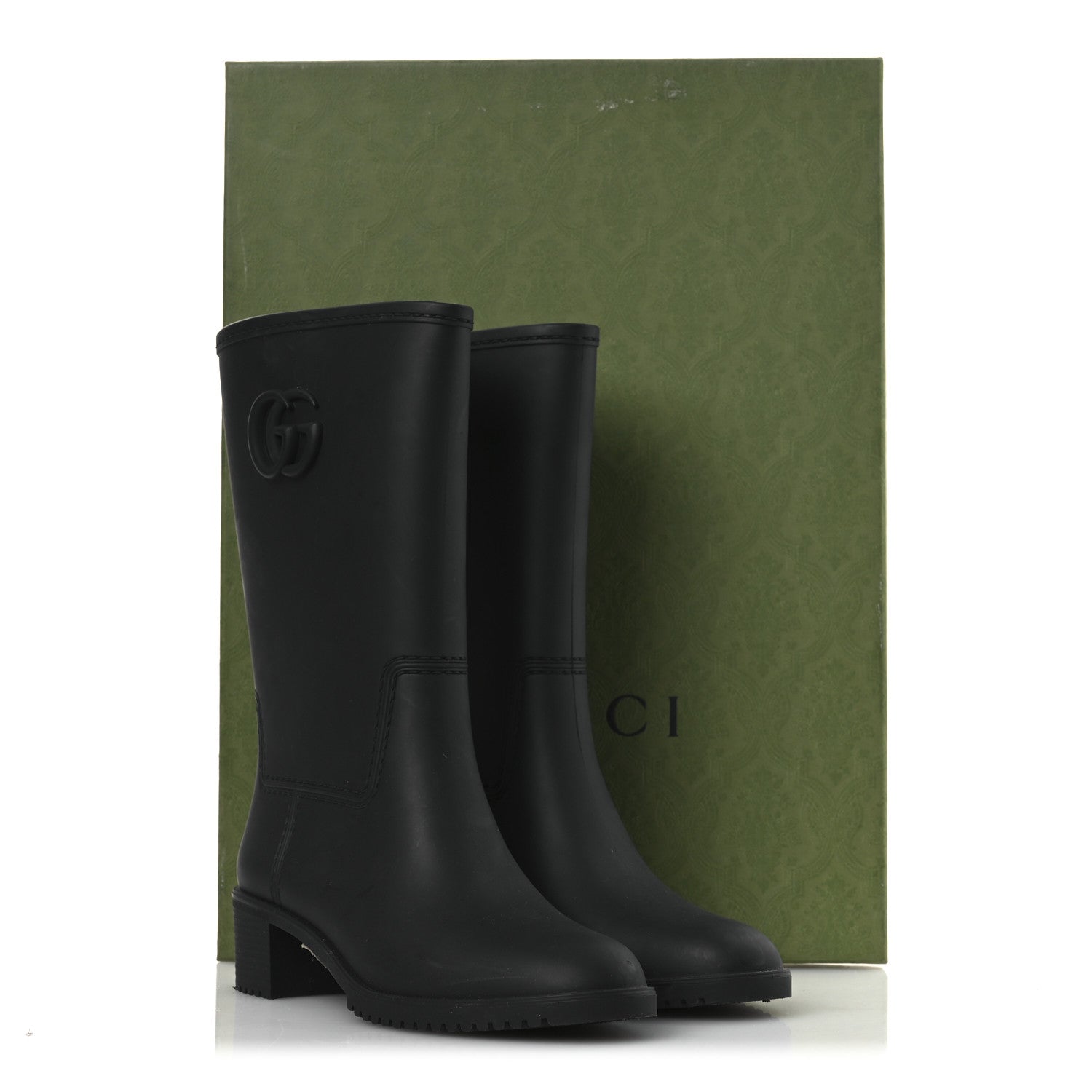 Gucci Rubber Double G Womens Rain Boots 40 Black 13 of 13