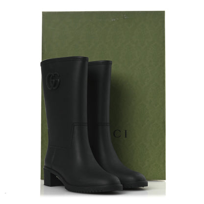 Gucci Rubber Double G Womens Rain Boots 40 Black 13 of 13