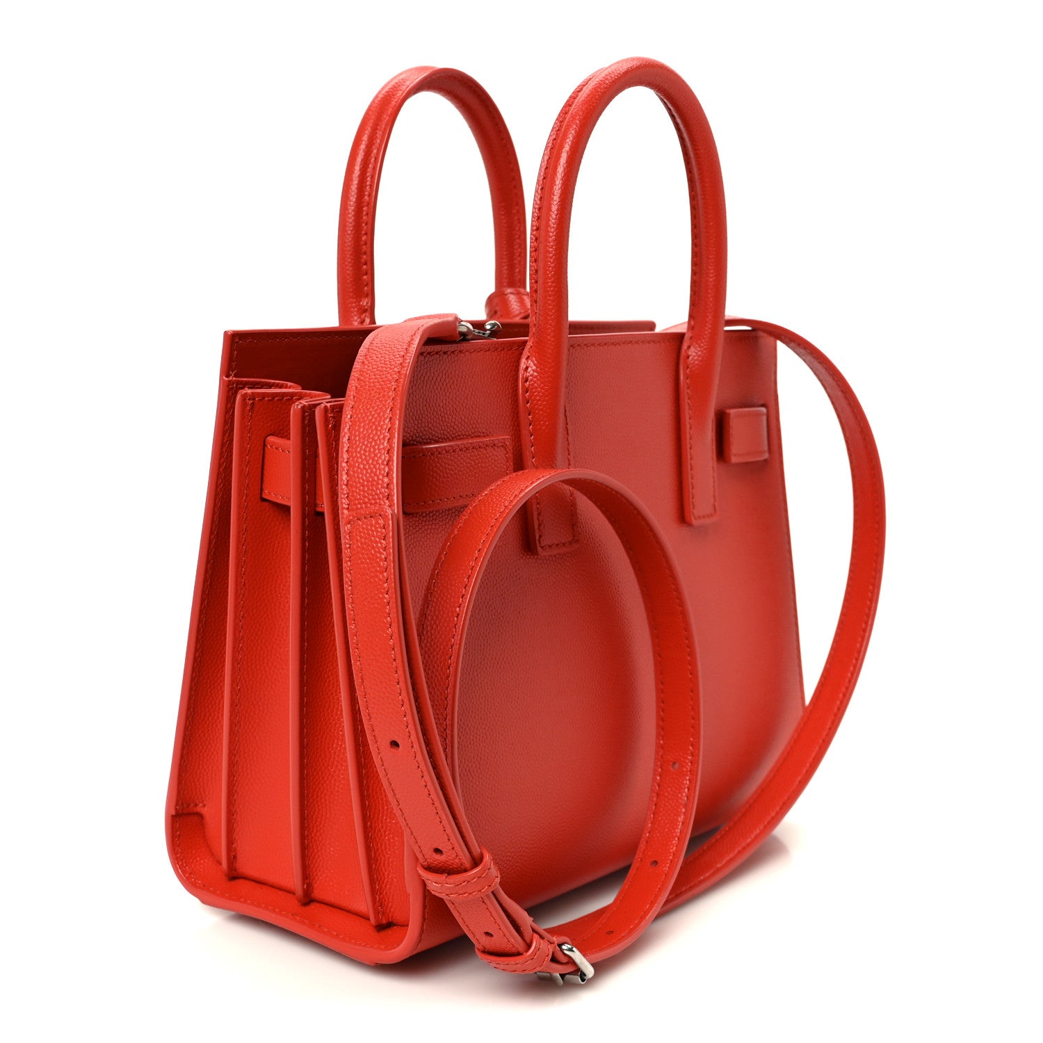 Saint Laurent Grain de Poudre Nano Sac De Jour Red Orange 2 of 10