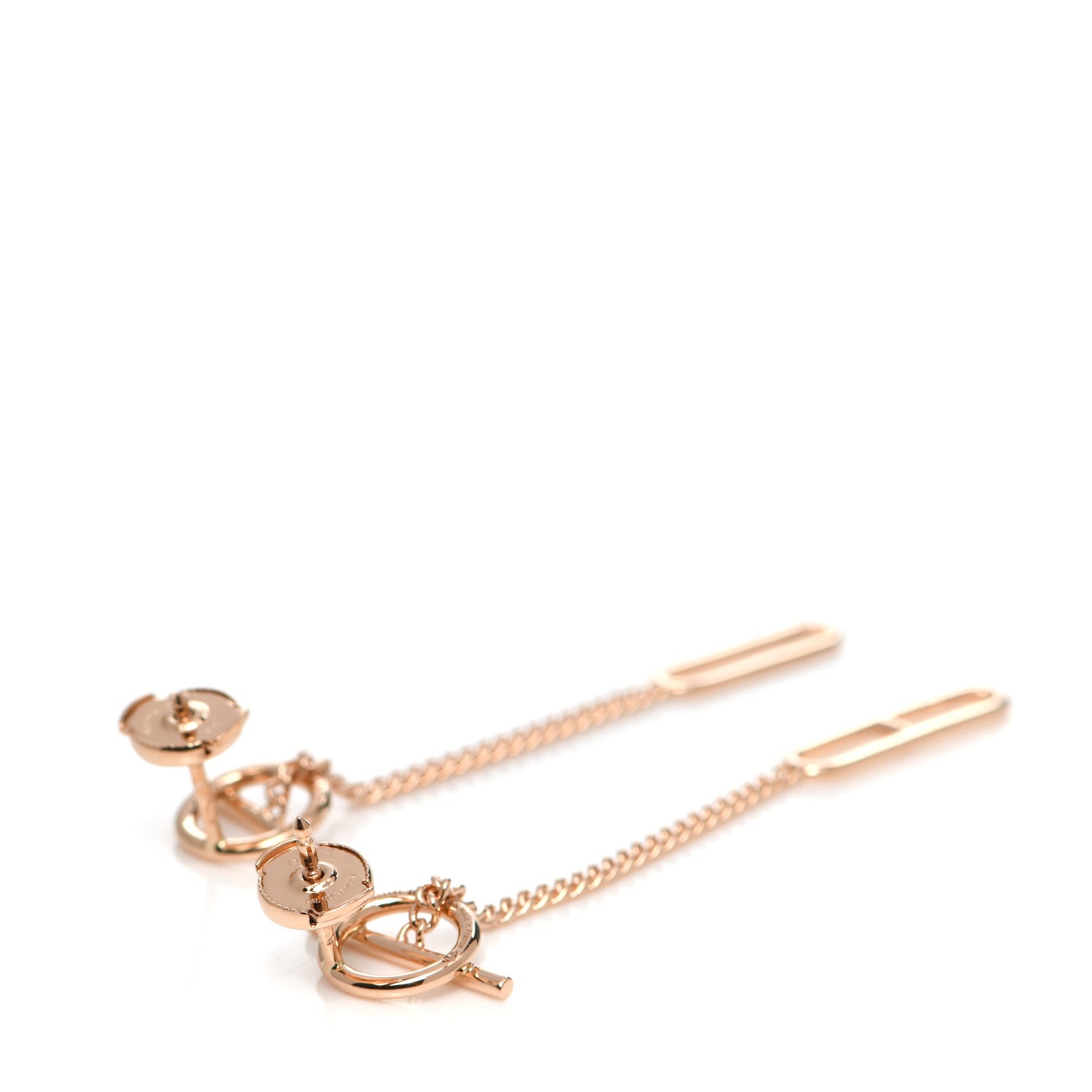 Hermes 18K Rose Gold Echappee Asymmetric Earrings 3 of 5