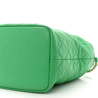 Chanel Lambskin Quilted Large Perfect Meeting Hobo Green 10 of 11