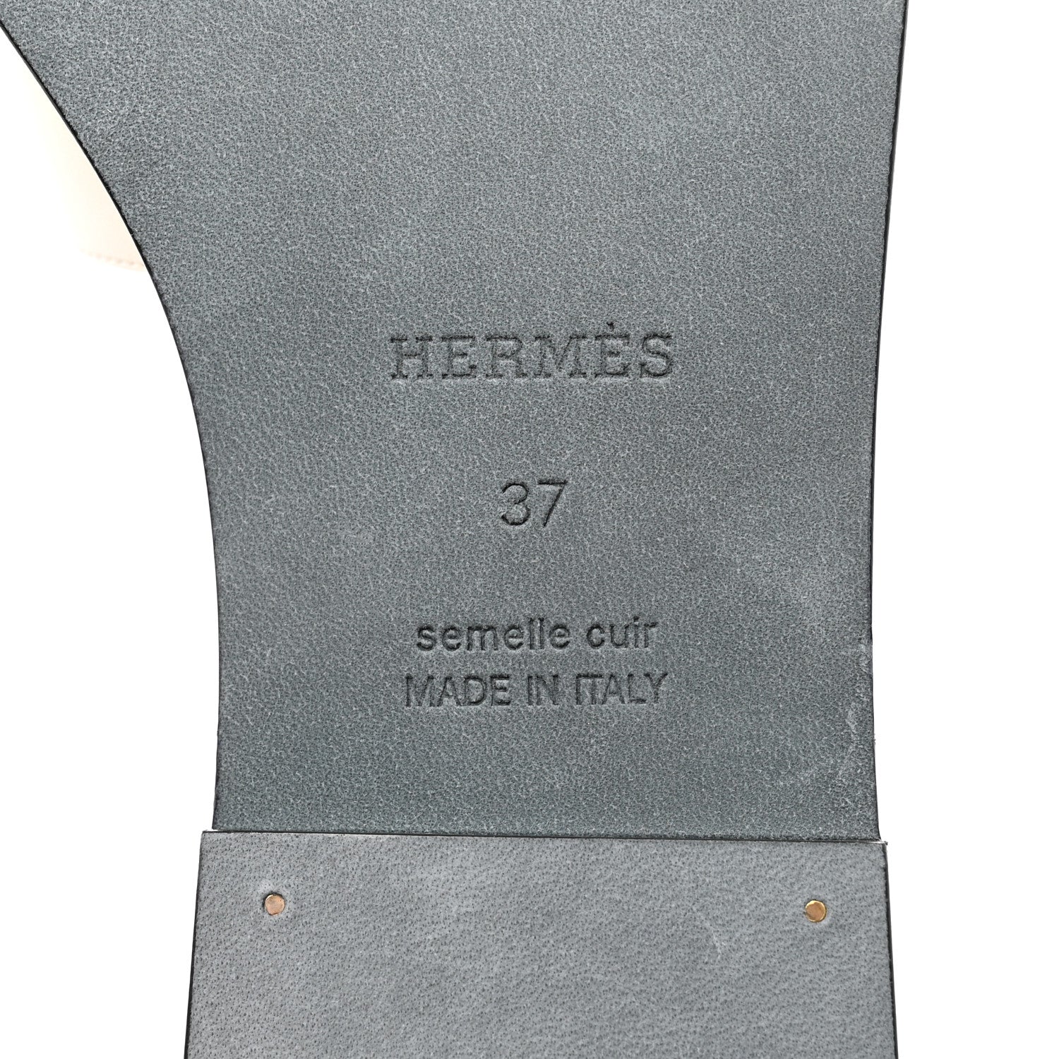 Hermes Calfskin Giulia Sandals 37 Beige Glaise Rose Perle 8 of 9