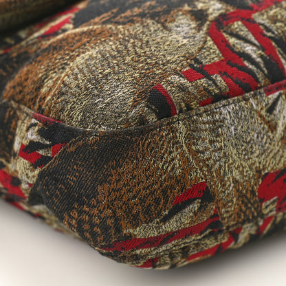 Fendi Fabric Jacquard FF Bird Motif Baguette Brown 7 of 10