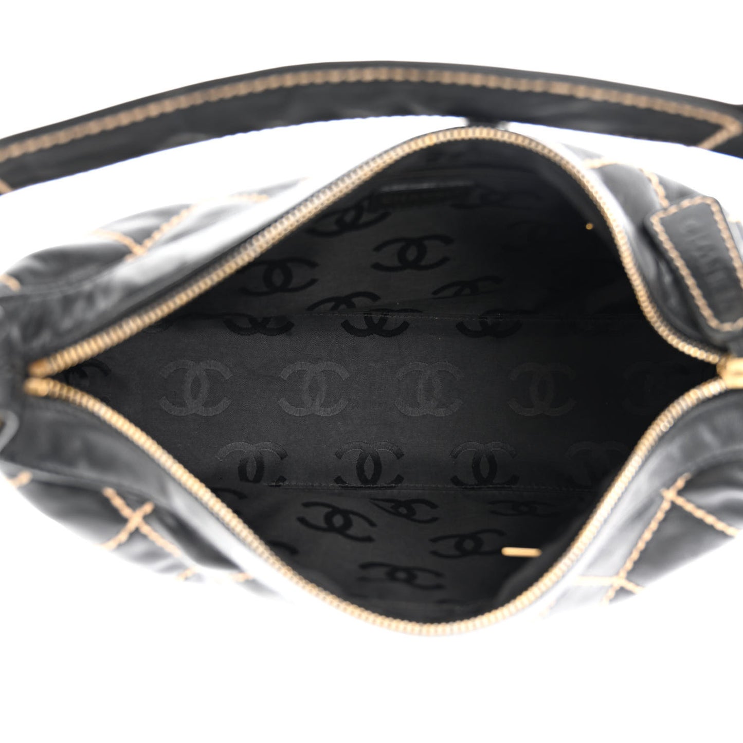 Calfskin Wild Stitch Hobo Black
