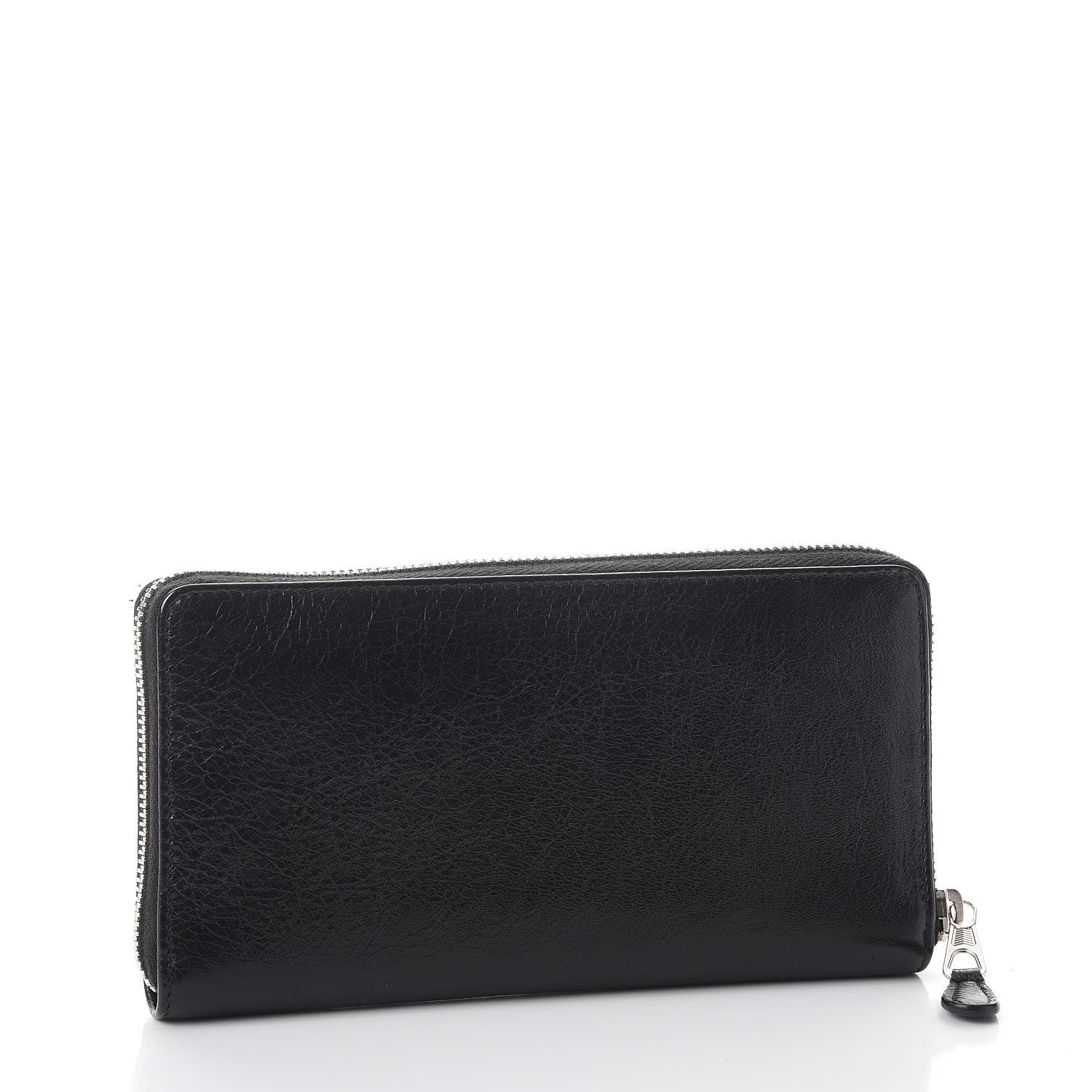 Balenciaga Agneau Giant 12 Silver Hardware Continental Zip Around Wallet Black 3 of 11