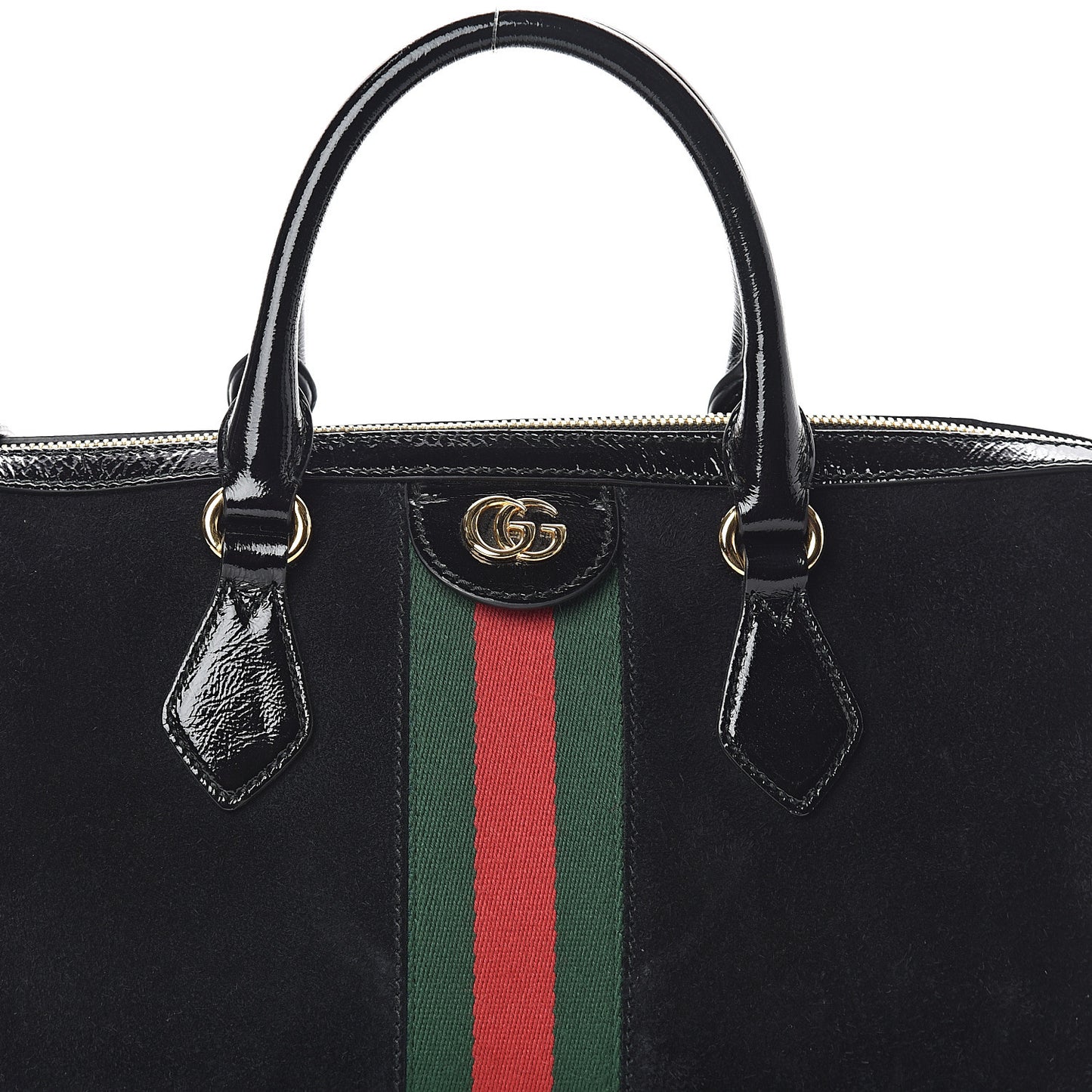Suede Patent GG Web Medium Ophidia Boston Black