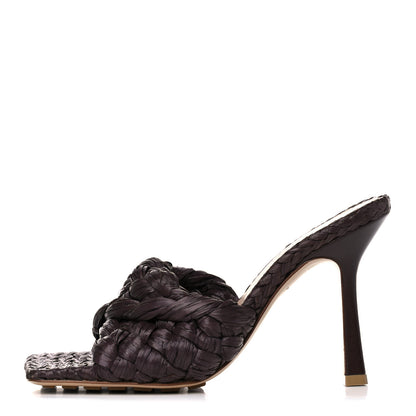 Bottega Veneta Raffia Twisted Intrecciato Stretch Mule Sandals 35 Bitter Chocolate 1 of 10