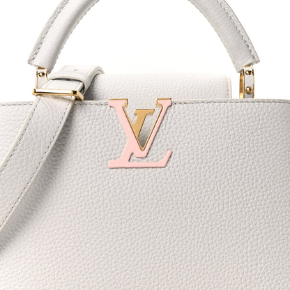 Louis Vuitton Taurillon Enamel Flower Padlock Chain Capucines BB Silver Sea 7 of 9