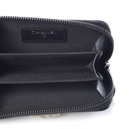 Chanel Calfskin Quilted Boy Zip Around Coin Purse Wallet Black 5 of 7