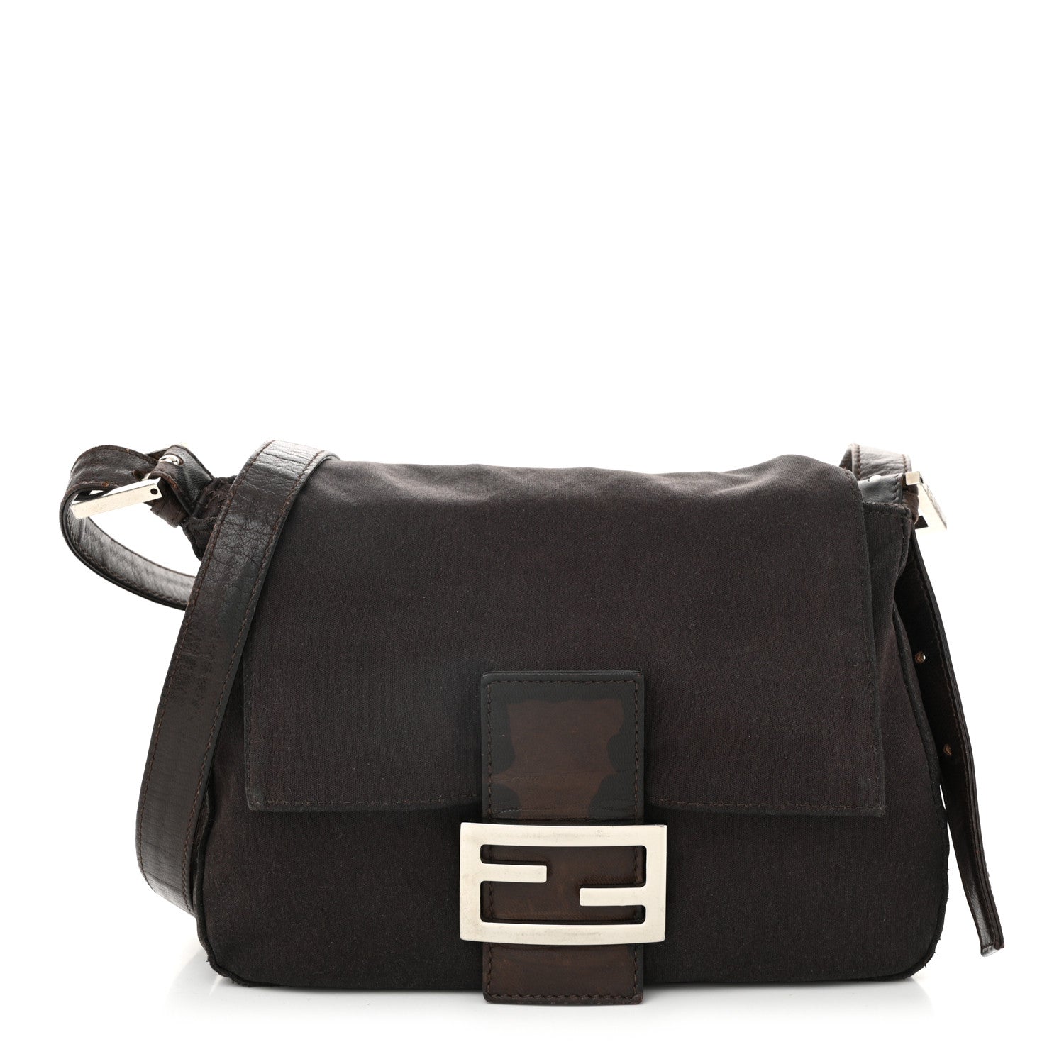 Fendi Nylon Mama Crossbody Brown 1 of 13