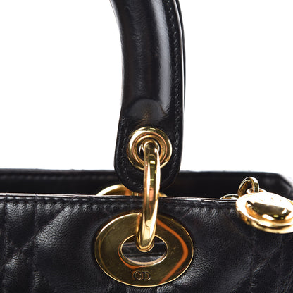 Christian Dior Lambskin Cannage Medium Lady Dior Black 17 of 17