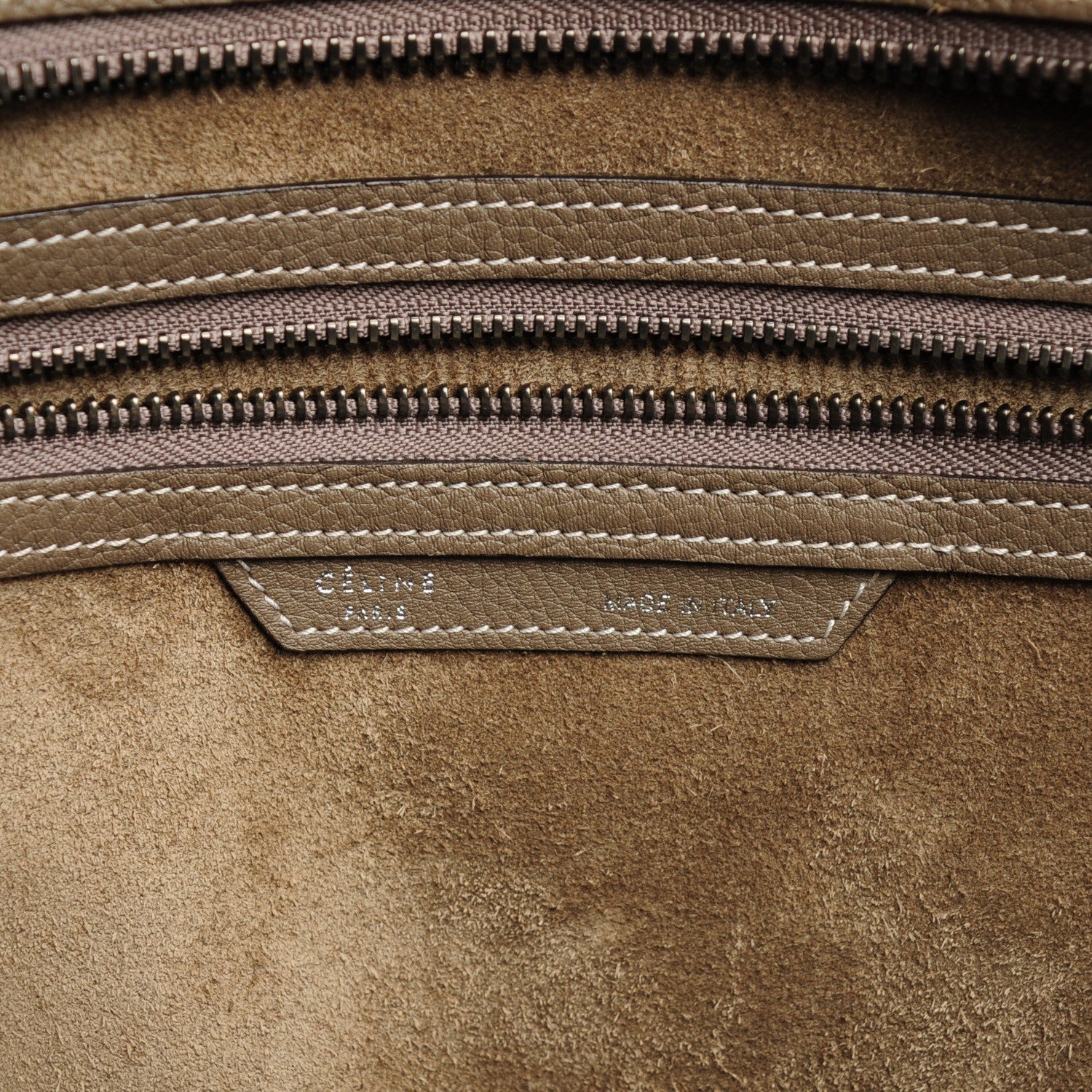 Celine Drummed Calfskin Mini Luggage Souris 6 of 8