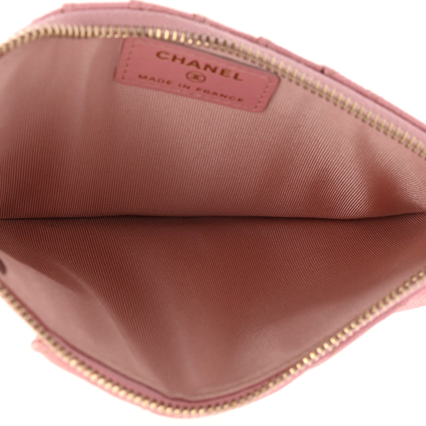 Iridescent Caviar Quilted Classic iPhone Pouch Rose Pink